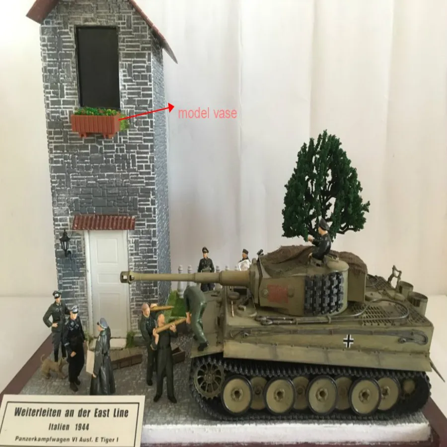 10 шт./лот 1/75 Красная Пластиковая масштабная модель квадратная ваза для игрушек