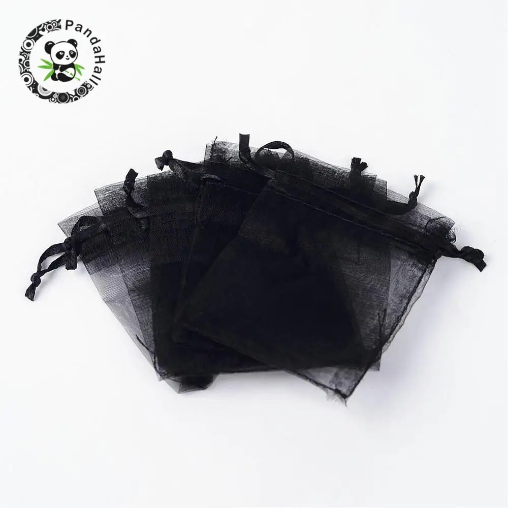 

Organza Bags, with Ribbons, Black, 30x20cm