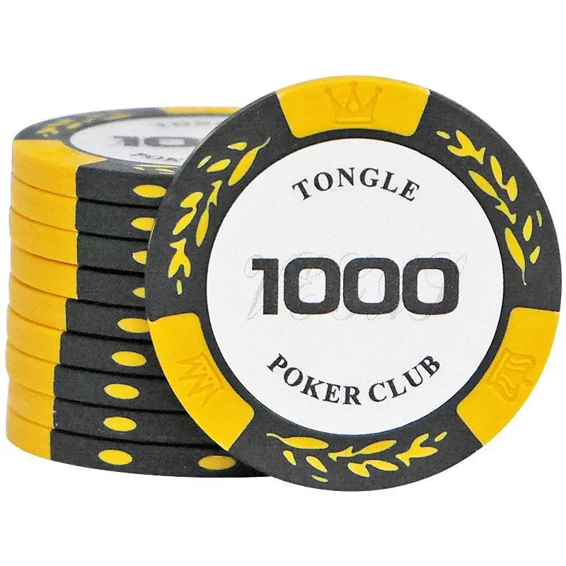 Par Value 1000 10 шт./лот, Новое поступление, высокое качество, фишки для казино, 14 г, глиняные фишки для покера, Техасский покер,, Клубные аксессуары - Цвет: Par Value 1000