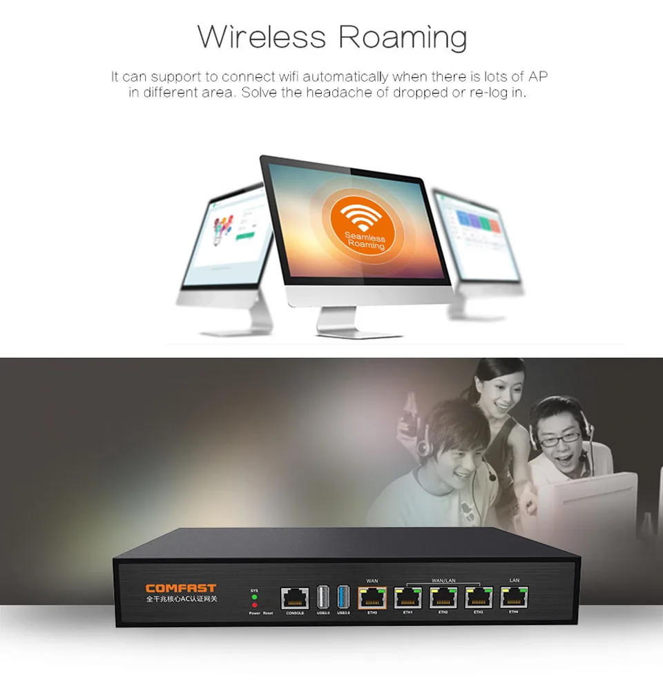 CF-AC100 гигабитный шлюз аутентификации переменного тока маршрутизация MT7621 880 МГц мульти WAN баланс нагрузки основной шлюз проект wifi маршрутизатор