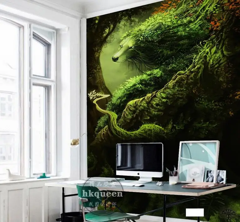 

custom 3d mural Forest deep forest wolf 3d wallpapers for living room 3d stereoscopic wallpaper photo wall murals