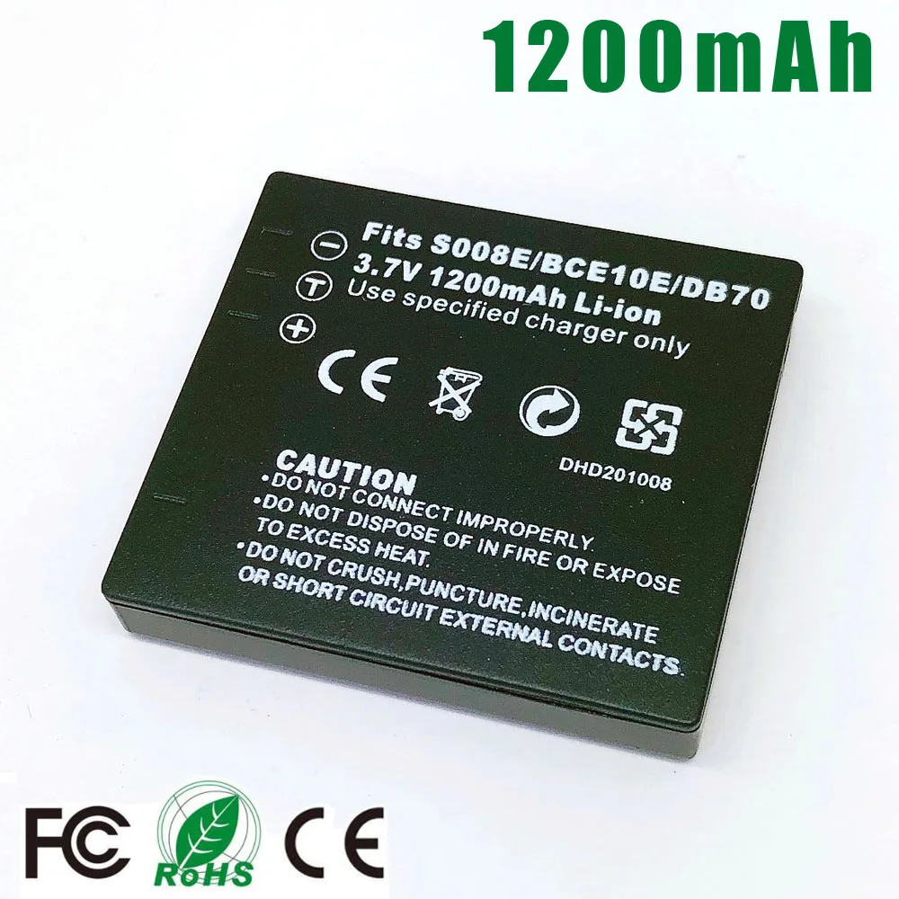 DMW-BCE10 E BP-DC6 CGA-S008 VW-VBJ10 DB-70 Батарея для цифрового фотоаппарата Panasonic DMC-FS3 FS5 FS20 FX30 FX33 FX35 FX36 FX37 FX38 FX55 FX500 FX520
