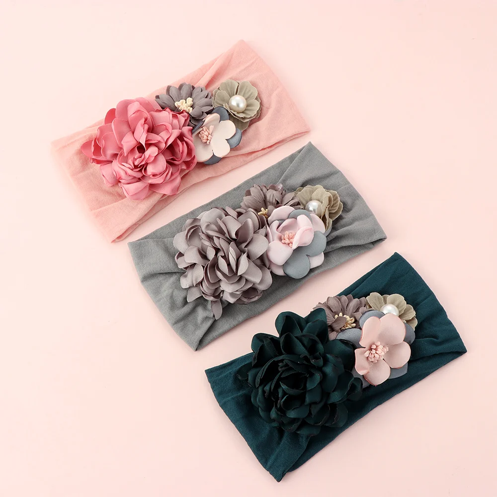 Повязка на голову для девочек нейлоновая с жемчугом 7 х3 см 1 шт. | Детская одежда и