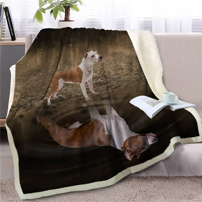 Dog 11 BlessLiving Pet Мопс одеяло на искусственном меху на кровати животных пледы одеяло для детей собака отражение покрывала 3D щенок бульдога Чехлы диванов - Цвет: Dog 11
