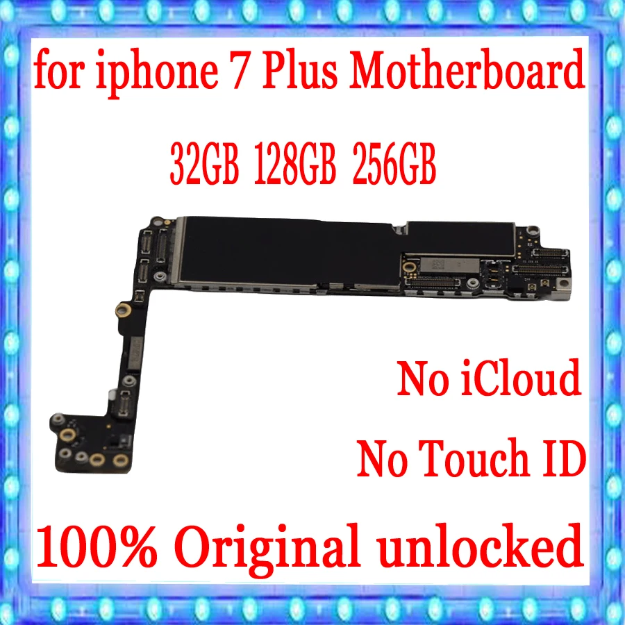 100% оригинальная разблокированная материнская плата для iphone 7 Plus без Touch ID с полным