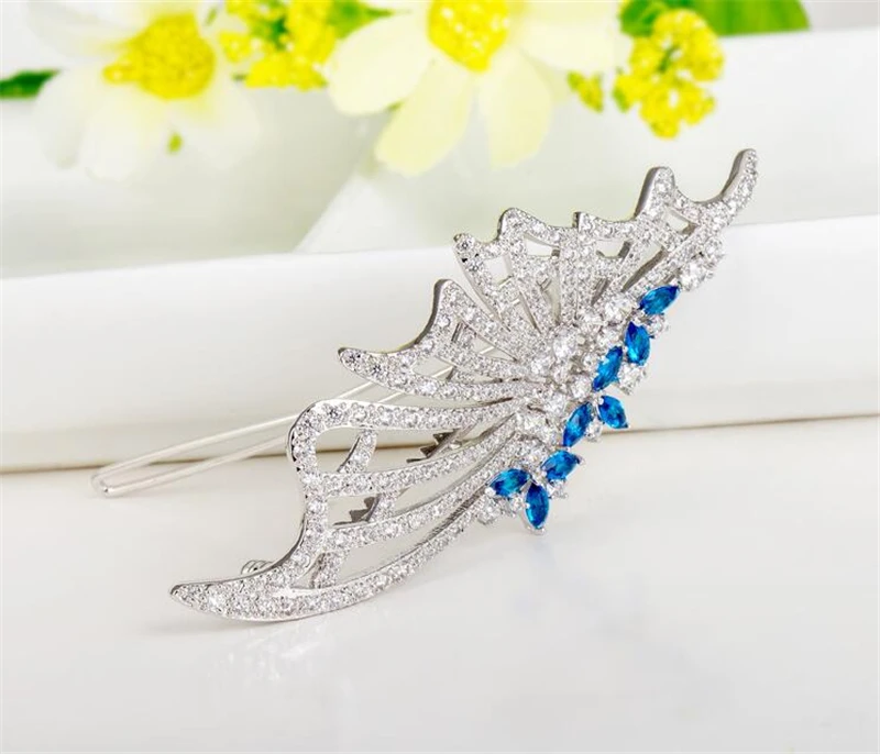 VOGUESS Women Elegant Half Butterfly Hairpins Hair Barrette White Gold Color Crystal Wings Clip Accessories | Украшения и