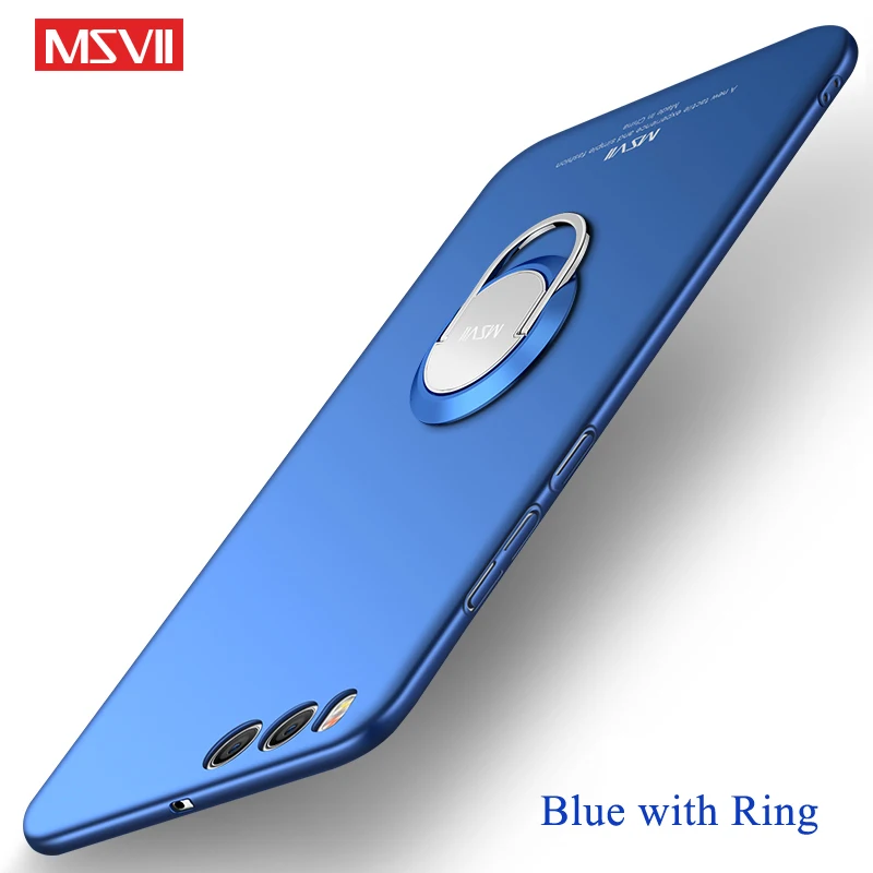 Blue with Ring Msvii чехлы для Xiaomi mi Note 3 чехол-накладка на палец Тонкие Матовые чехлы Xiao mi Note 3 Чехол mi Note3 металлический автомобильный держатель 5,7" - Цвет: Blue with Ring