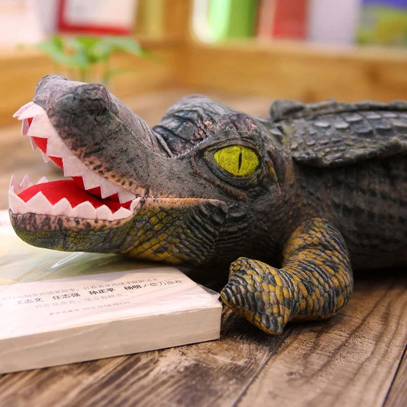 

simulation crocodile plush toy stuffed real life animal soft doll lifelike crocodile toys for children birthday gift for boy