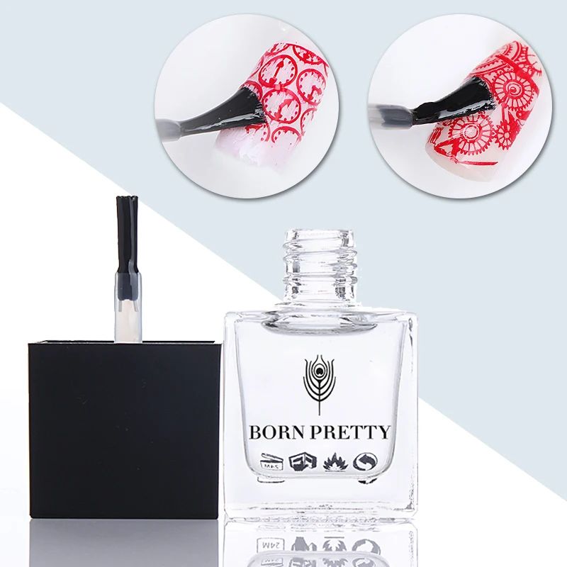 10 мл BORN PRETTY No Smudge верхнее покрытие для дизайна ногтей Штамповка Печать уход за