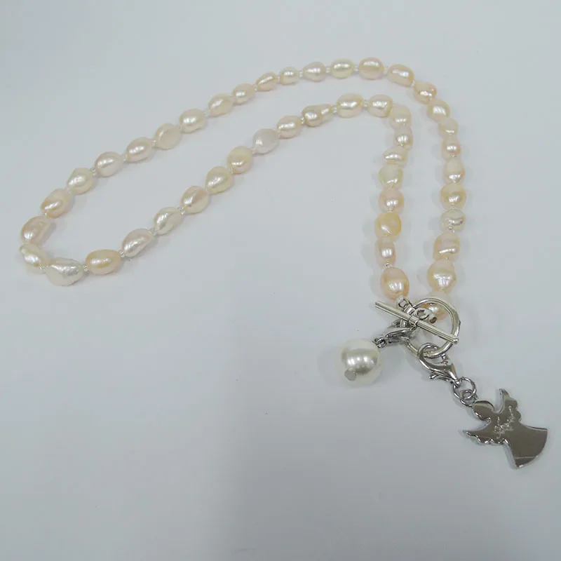 Ожерелье из 100% натурального пресноводного жемчуга длинная Жемчужина барокко 7 9