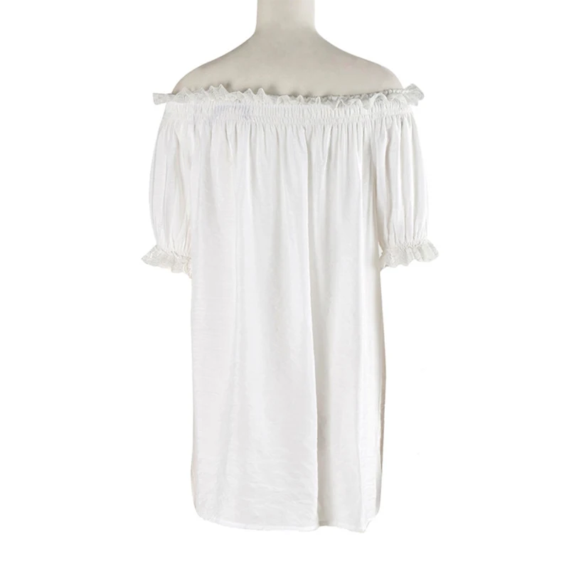 Женский летний Готический топ с вырезом лодочкой и открытыми плечами рубашка