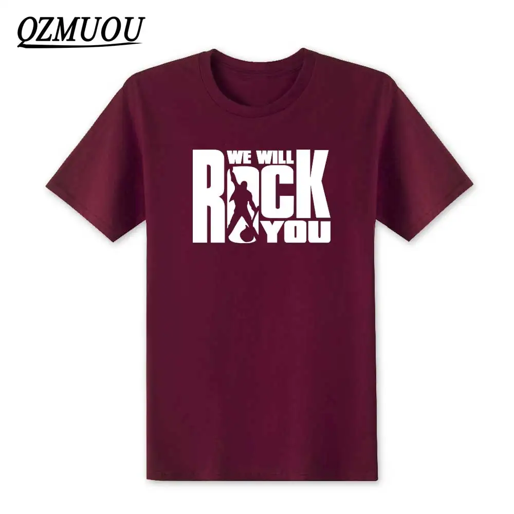 

2020 New Fashion We Will Rock You men T Shirt Summer Style Queen Rock Band T-shirt Short Sleeve Cotton Rock Roll mens Tops