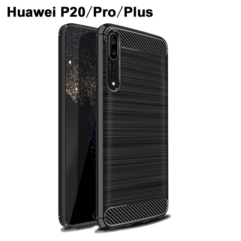 Huawei P30 P20 Lite case Wiredrawing TPU for Pro Plus cover Carbon Fiber Style For Nova 3 E |