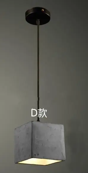 D American Retro Pendant Lights Cement Cafe Dining Room Hanglamp Bar Lighting Modern Luminaire Suspendu Lamparas Lustre Lighting - Цвет корпуса: D