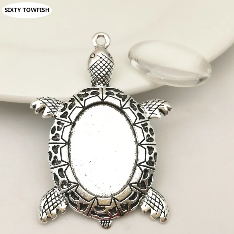 5 комплектов античный Серебристый Металлический Овальный кулон в виде морской