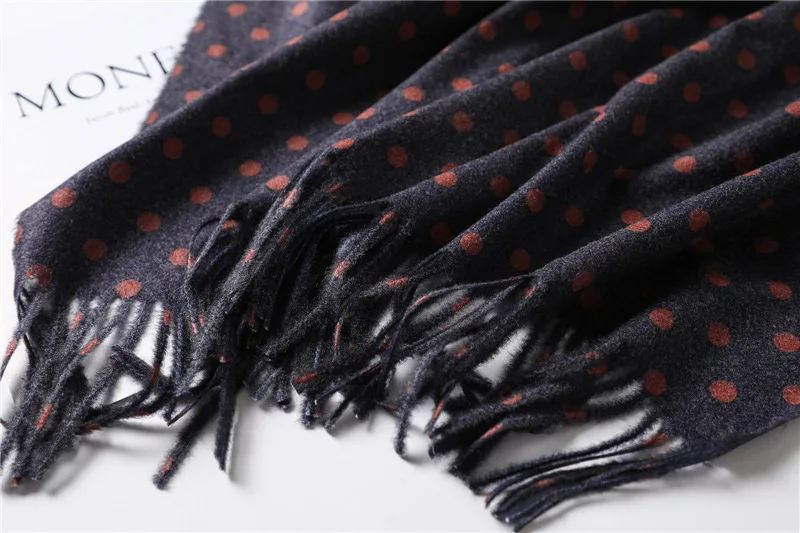 Dot Print Cashmere Scarf Women Thick Warm Shawls and Wraps Winter Scarves Long Pashmina Fashion Tassels Neck Scarfs Hijab Femme