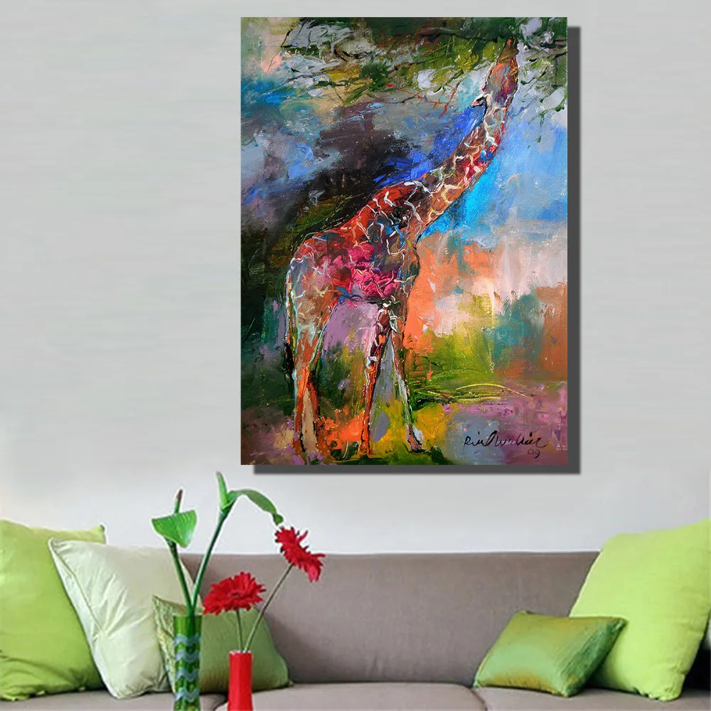 Картина маслом HDARTISAN с изображением жирафа Ричард валлича на холсте для гостиной