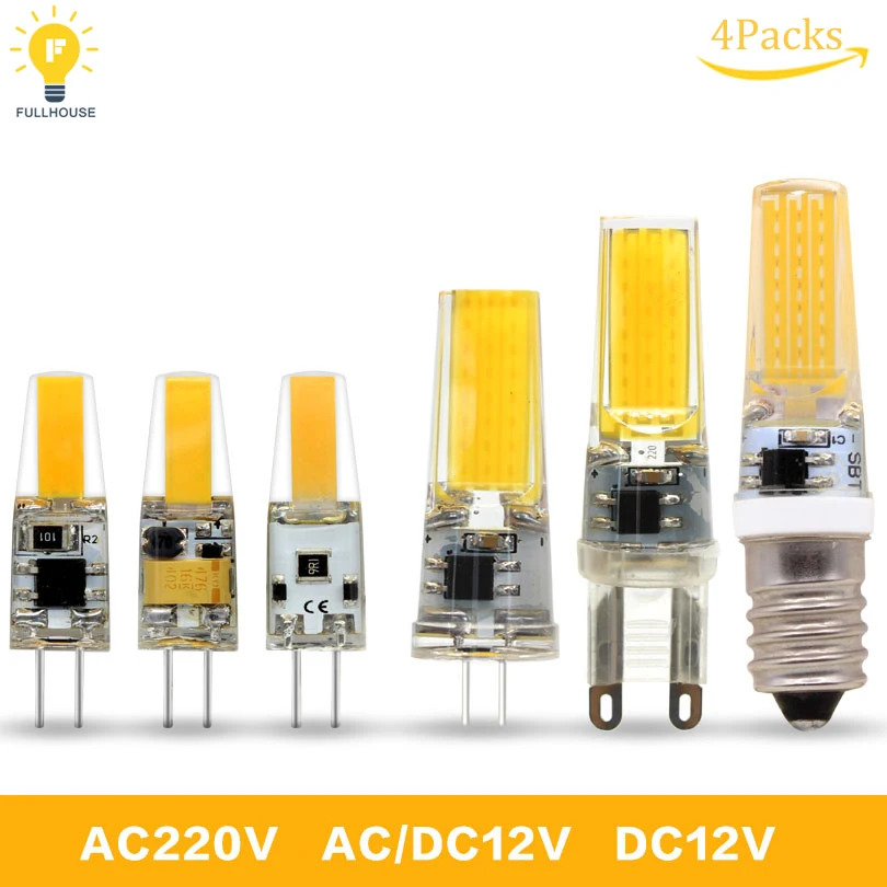 4 шт./лот высокое качество светодиодный светильник G4 G9 E14 COB 6 W LED 9 Вт AC/DC 12 V AC 220 В