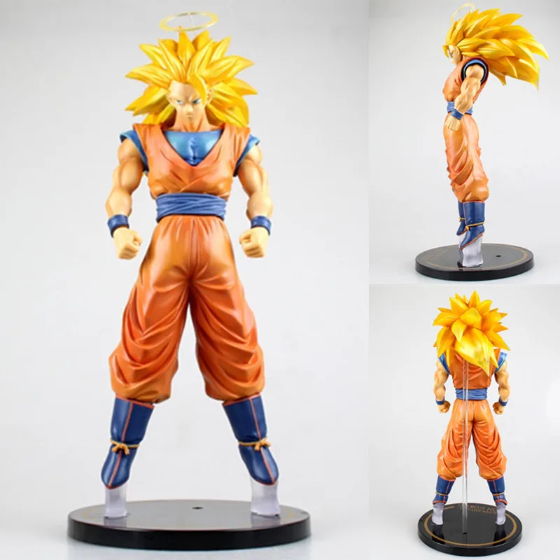 Аниме Dargon Ball Z Son Goku SUPER SAIYA 3 30 см экшн фигурка Гоку из ПВХ Сон Коллекционная модель