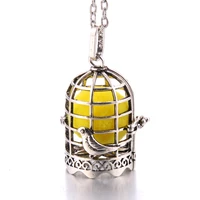 new aroma diffuser necklace vintage birdcage open cage pendant perfume essential oil aromatherapy locket pendant necklace