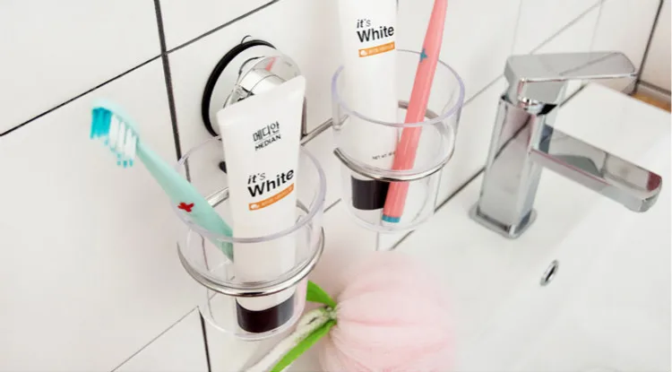 

Suction Cup Staninless Steel Toothbrush Holder Tooth Brush Holder For Bathroom Accessories Set Suction Bathroom Sets with Cups