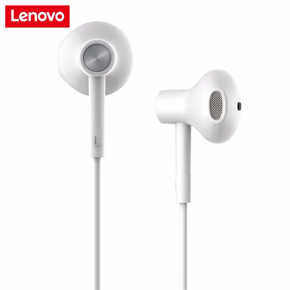 Новые оригинальные Lenovo DP 20 Hi Fi Двойной драйвер наушники в ухо с микрофоном для