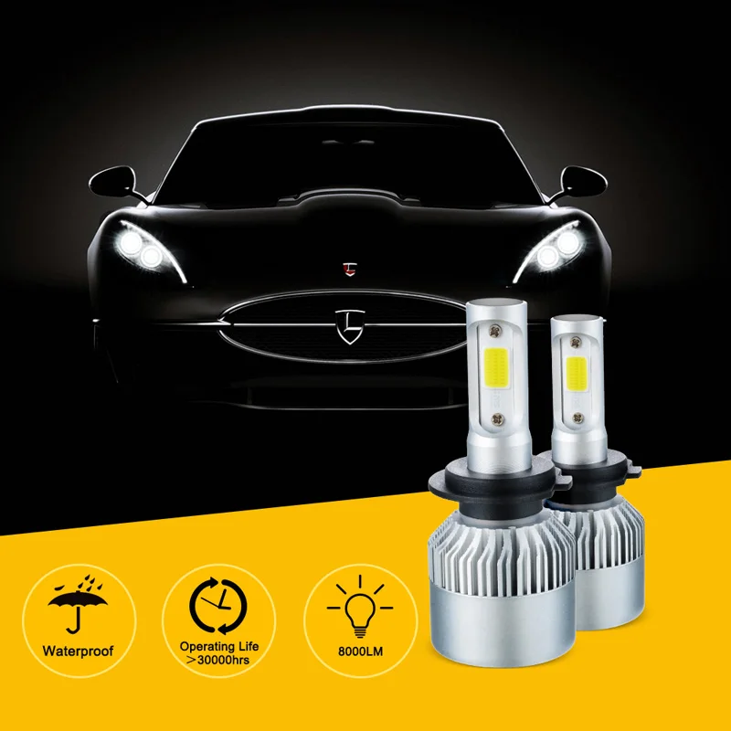 S2 Светодиодный лампочки для автомобиля H7 9003 HB2 H11 H1 H3 H8 9004 9007 880 9005 9006 H13