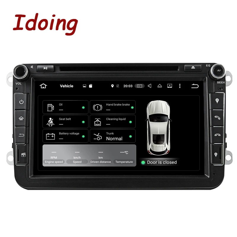 Idoing 2Din Android7.1 8 дюймов DVD Автомобильный мультимедийный плеер руль для VW polo GPS