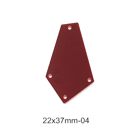 P04-22x37mm Распродажа! 50 шт. хрустальные зеркальные пришивные стразы, акриловые зеркальные пришивные стразы темно-Красного цвета для шитья одежды B3603 - Цвет: P04-22x37mm