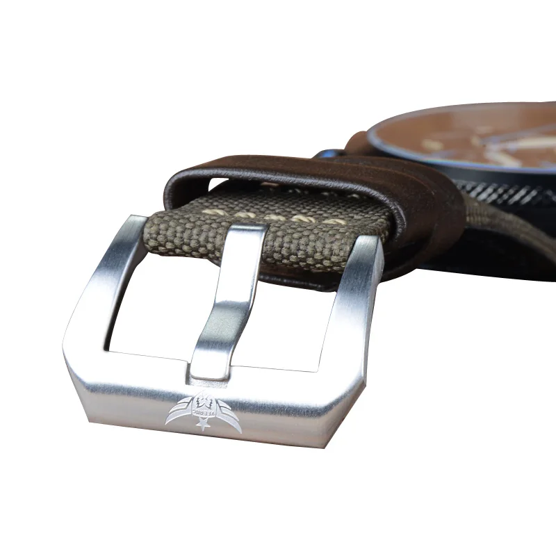 Часы мужчины большой циферблат Нескольких Часовых поясов газообразного трития