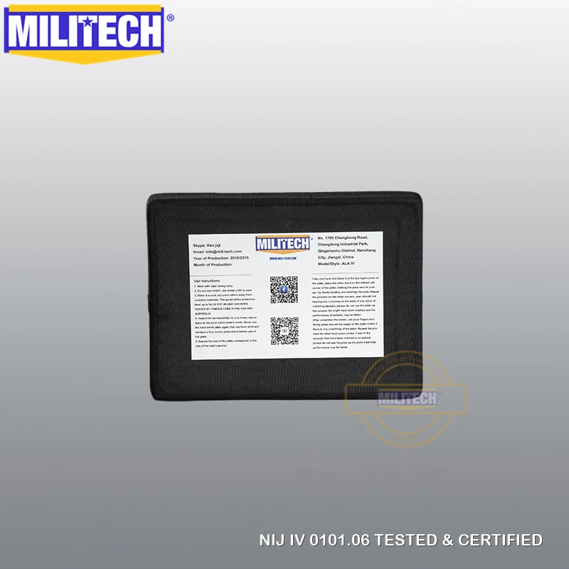 MILITECH 6x8 дюймов баллистическая панель из двух предметов ESAPI NIJ уровень IV уровень 4 пуленепробиваемая боковая пластина Al2o3 автономная баллистическая SAPI