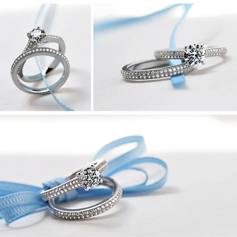 CC Ювелирные изделия из стерлингового серебра двойные кольца для женщин