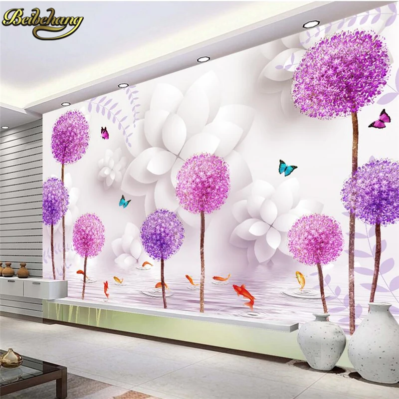 Фото Обои для стен 3 d с изображением цветов одуванчиков пейзажа на заказ |
