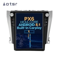 aotsr tesla 12 1 vertical screen android 8 1 car no dvd multimedia player carplay gps navigation for toyota camry 2012 2016