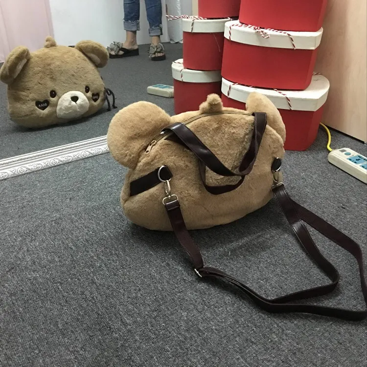 Зимние Алиса Лолита Kawaii шоколад медведь 3 способа сумка Плюшевые куклы Tote девушка сумки Для женщин Повседневное сумка