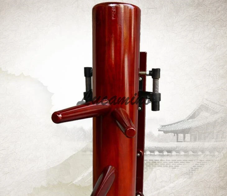 Живая Весна Wing Chun деревянный манекен Muk Jong в рамке кунг-фу манекен высшего класса дизайн zamu/merbau розовое дерево манекены