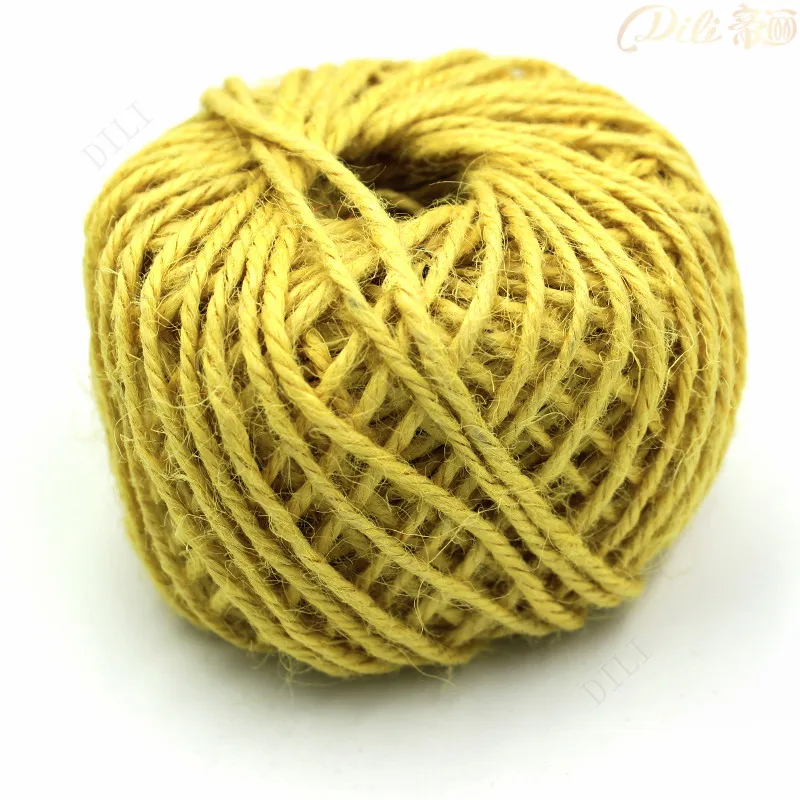 1 5 мм * 50 м/рулон пеньковой веревки желтого цвета 3 слойный сизальный шнур джутовая