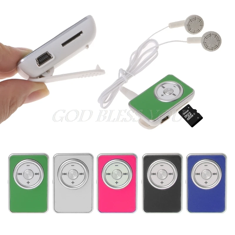 MP3 Mini Clip Музыкальный Медиа MP3-плеер с поддержкой TF Micro SD карты USB-кабелем для