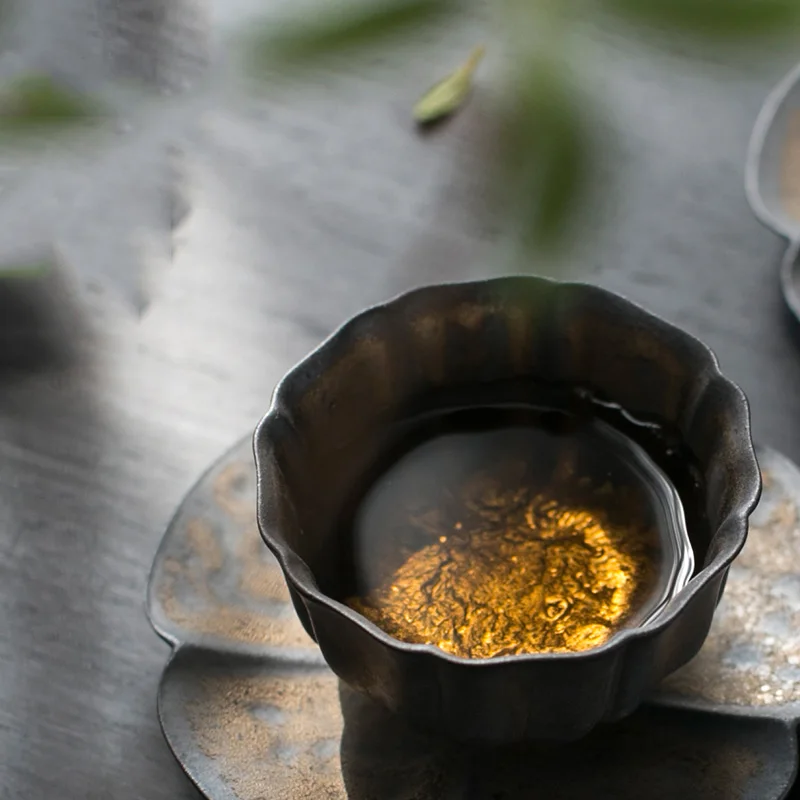 

60ml Teacup Vintage Ceramic Coarse Pottery Rust Craft Small Tea Bowl Tea Ceremony Accessories Cup Water Cups Drinkware Teaware