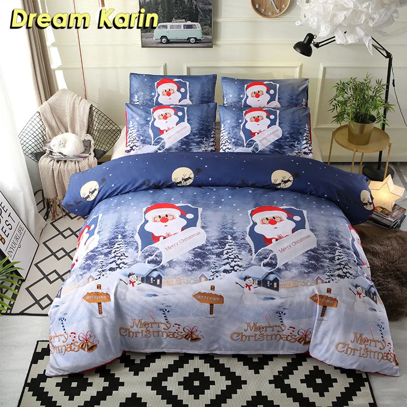 Мечта Карин мультфильм постельные принадлежности набор для детей Санта Клаус