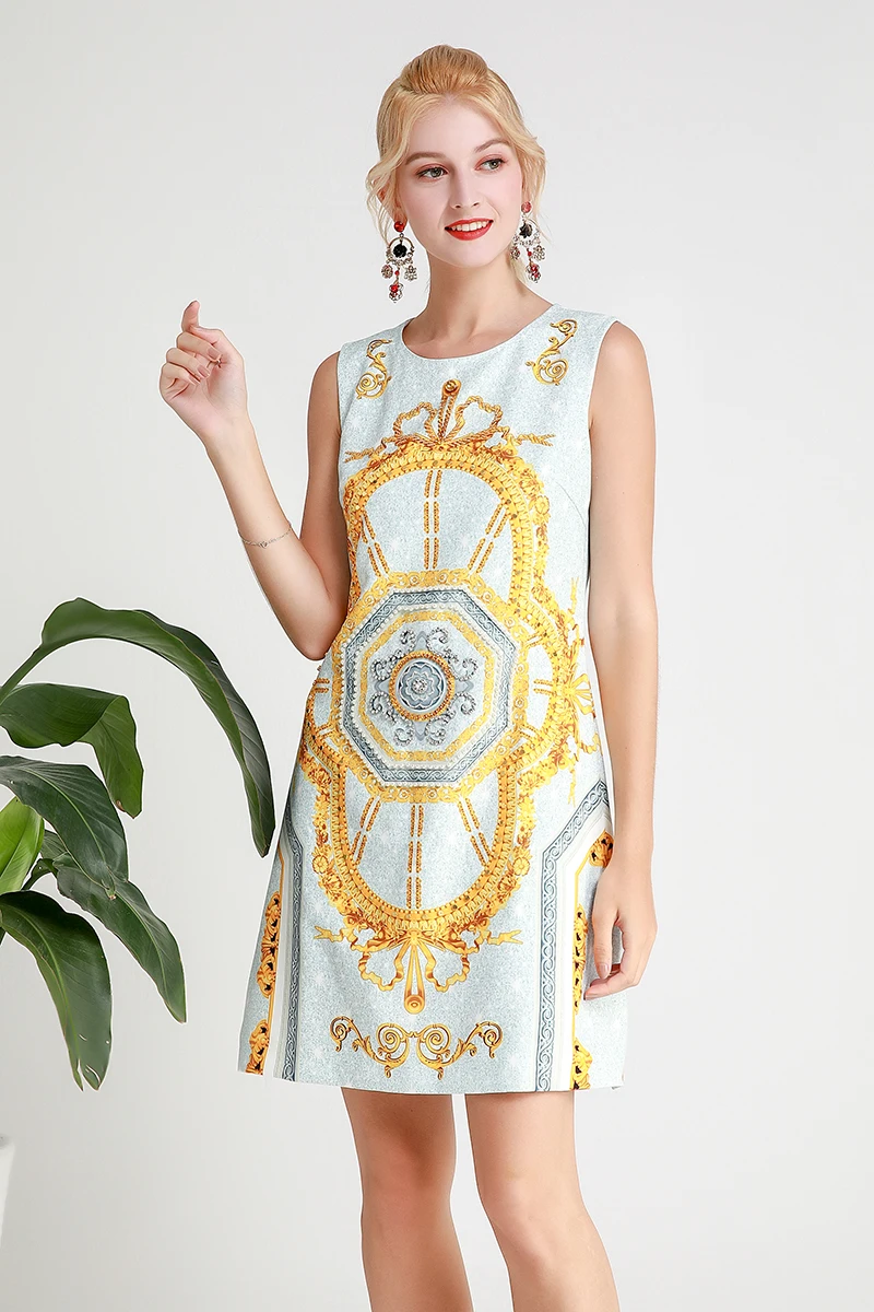 

MIUXIMAO 2019 Fashion Runway Design Fall Casual Dress Women's Sleeveless Tank Luxury Diamonds Vintage Dress Women vestidos