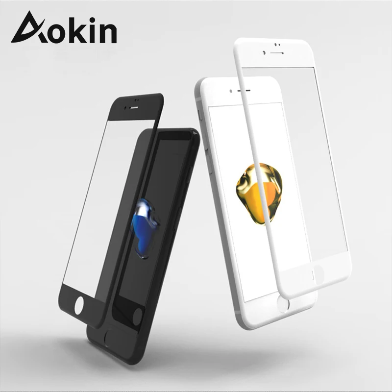Закаленное стекло Aokin для iPhone 8 7 6 защитное 3D с мягкими краями и полным покрытием