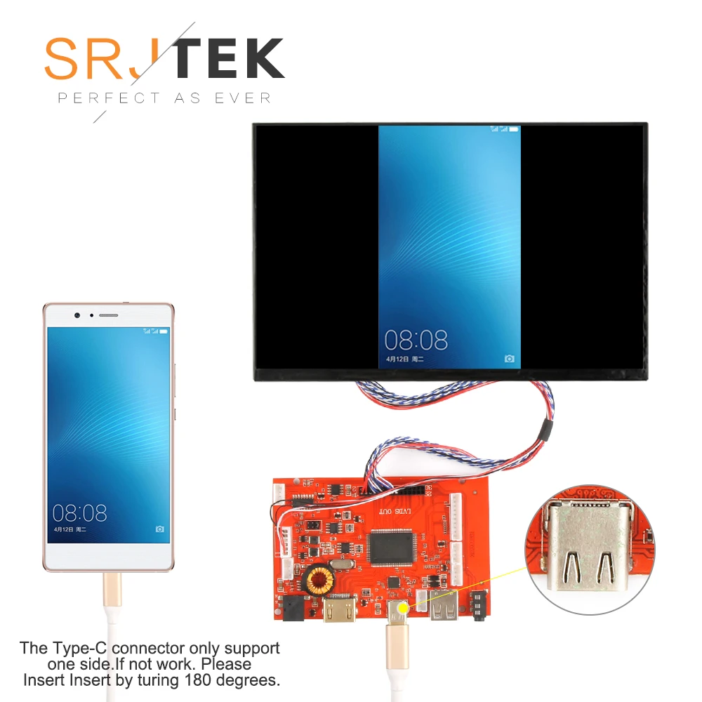 

Плата драйвера SRJTEK 10,1 "TYPE-C Raspberry Pi ЖК-дисплей 1280*800 Монитор Пульт дистанционного управления драйвером 2AV HDMI USB Замена