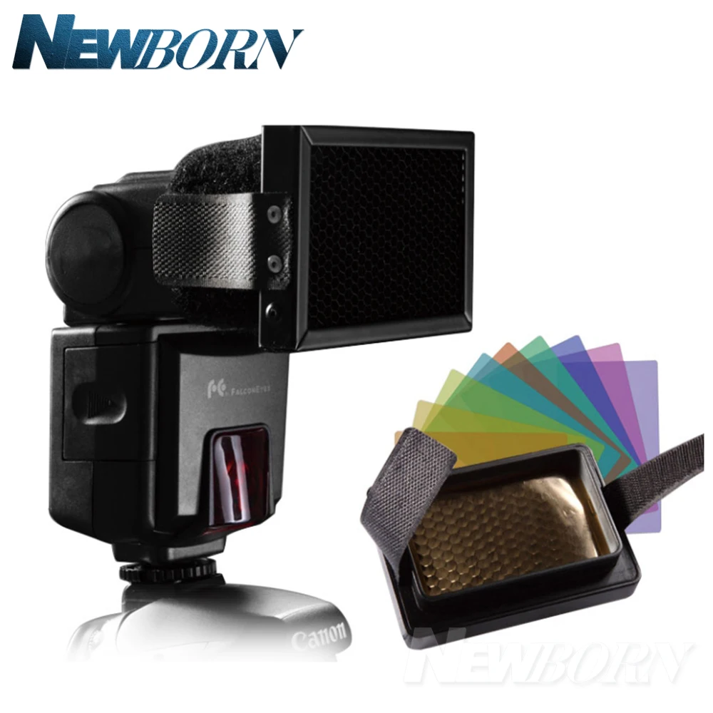 Сотовая сетка Falcon Eyes с 10 цветными фильтрами для Canon Nikon Pentax YONGNUO Speedlite Flash