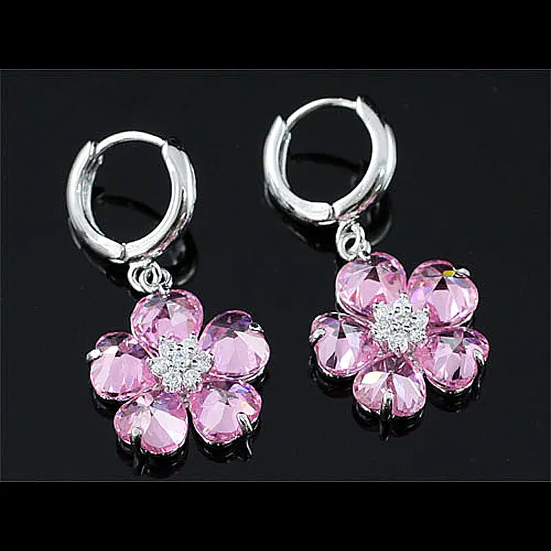 Серьги подвески с павлиньими звездами прозрачный белый розовый разноцветный