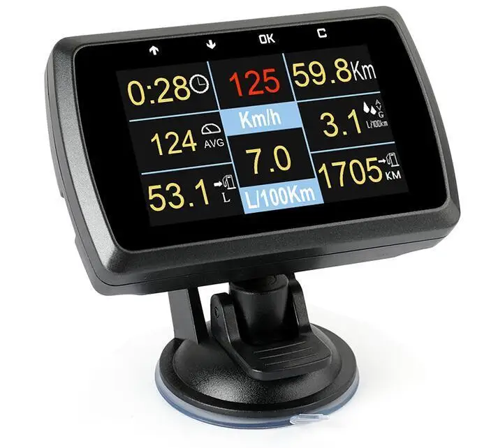 Car OBD2 Gauge With Holder Driving Speed Meter Water Temperature Digital Display