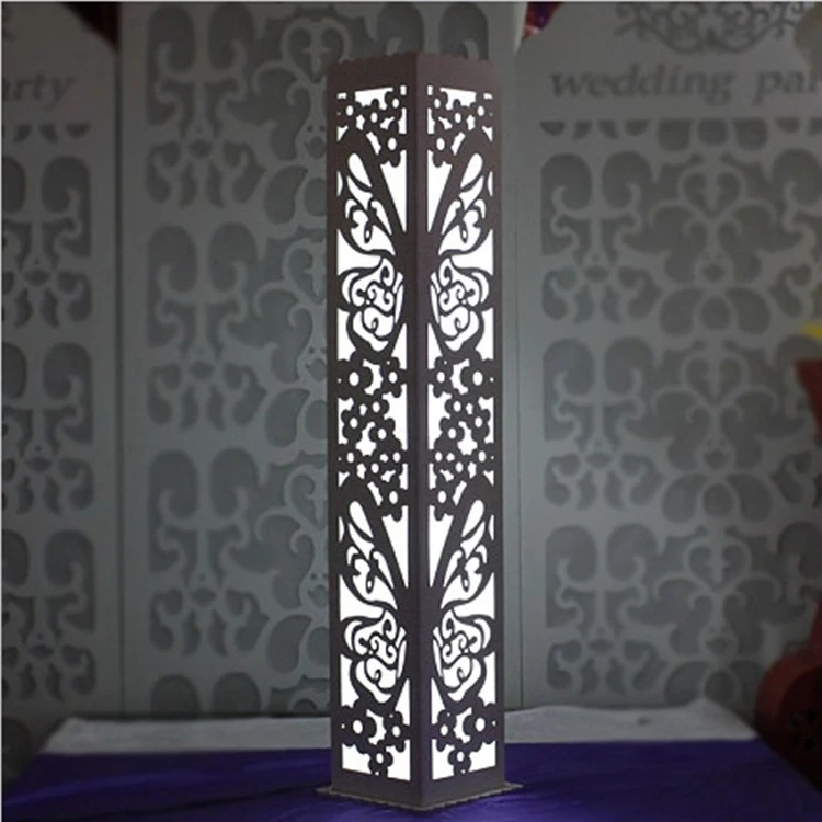 

8pcs/lot 115*20*20cm Fantasy Wedding Carved Pillar Banquet Road Lead Stand Decoration With LED Light Built-In