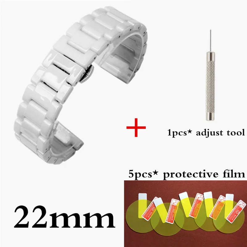 22mm White 20 мм 22 мм Amazfit Bip Lite браслет Stratos Rhythm керамический ремешок для часов HuaweiGT Honor Magic Dream Band с 5 шт защитой экрана - Цвет: 22mm White