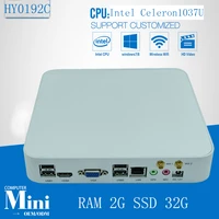 mini pc celeron 1037u fanless industrial pc 2g ram 32g ssd storage windows xp78 and linux os supported