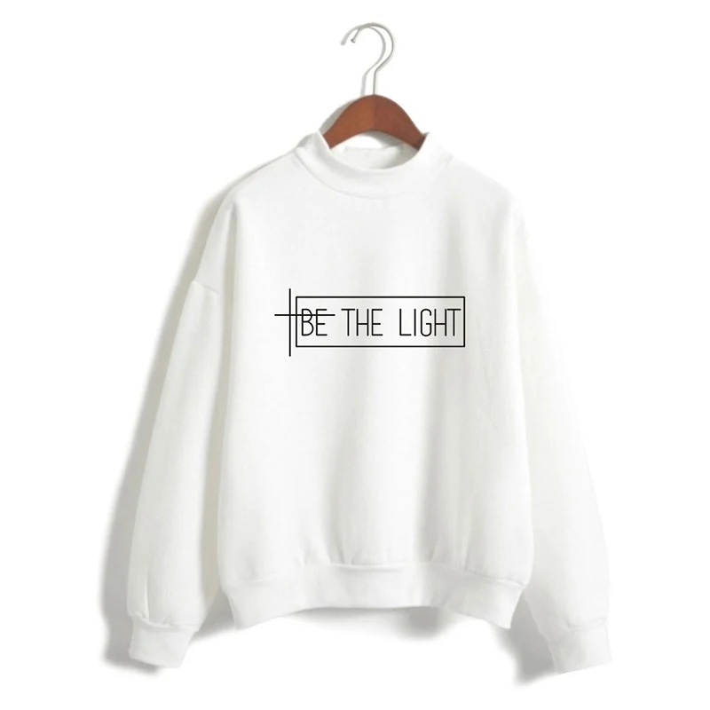LUCKYFRIDAYF модные толстовки с высоким воротником и принтом Be The Light мужские женские
